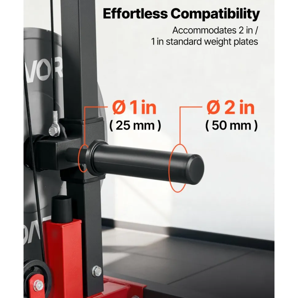 VEVOR LAT Pull Down Machine, 3-in-1 Row Cable Machine, Cable Machines Home Gym with 3-Level Adjustable Seat, 4-Level Adjustable Foam Roller, Load 400 lbs Lat Tower for Back, Chest, Tricep, Black