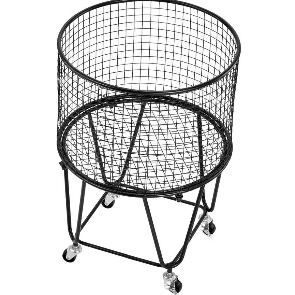 VEVOR Laundry Cart, Rolling Round Grocery Utility Cart with 360° Swivel Wheels, 60 LBS Large Load Capacity, Heavy Duty Carbon Steel Shopping Basket for Laundry, Shopping, Camping, Grocery, Luggage