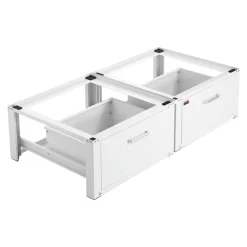 VEVOR Laundry Pedestal, 14 in Height, Washer and Dryer Pedestals with Drawer, 700 lbs Weight Load Capacity, Non-Slip Feet, Heavy-duty Steel Washing Machine Stand Universal Fit, White, 2 Pack