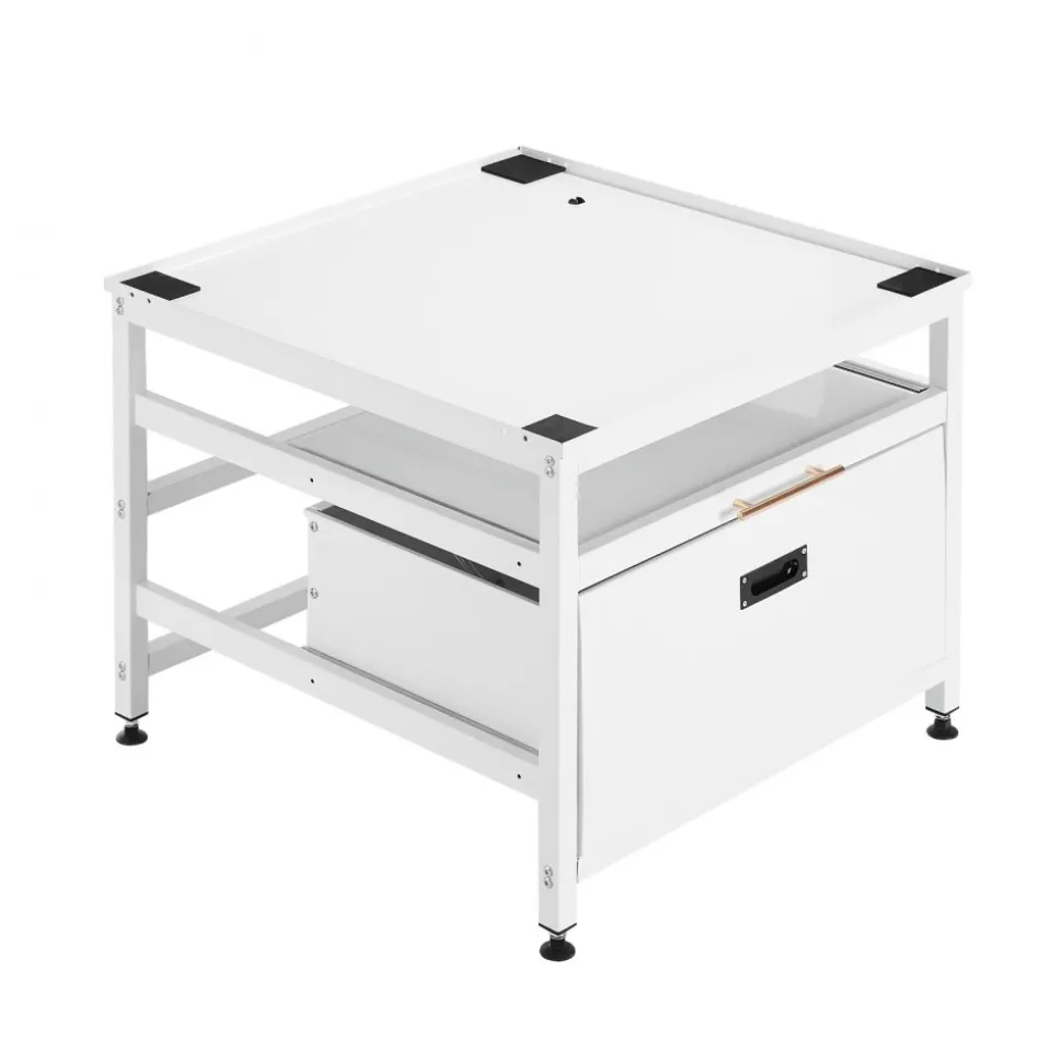 VEVOR Laundry Pedestal, 23 in Height, 29 x 29 in Washer and Dryer Pedestals with Pull-out Tray and Storage Space, 700 lbs Load Capacity, Non-Slip Feet Washing Machine Stand Universal Fit, White