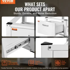 VEVOR Laundry Pedestal 27" Wide 14.4" Height, Washer And Dryer Base Stand Platform Universal Fit 660lbs Capacity, Heavy Duty Multi-Functional Base for Washing Machine with Drawer & Rich Accessories