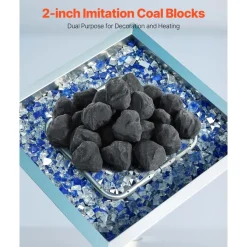 VEVOR Lava Rocks, 1.2-2.0 inch 25 Pcs Fire Stones Lava Rocks For Fire Pit, Reusable Fire Pit Stones Indoor and Outdoor Use, Decorative Firepit Rocks for Propane/Gas Fireplace,Stove,Courtyard,Camping