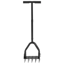 VEVOR Lawn Aerator, 9.2 in Manual Core Aerator Tool with 15 Iron Spikes, Long Handle & Wide Plate, Heavy Duty Grass Aeration Tool, Yard Aerators for Compacted Hardened Soil Lawn Aeration