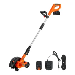 VEVOR Lawn Edger, 8.8-inch Blade Length, Battery Powered Cordless Edger Lawn Tool, with 3-Position Blade Depth, 4000 mAh Battery and Charger Included, for Lawns, Driveways, Yards, and Sidewalk Edges