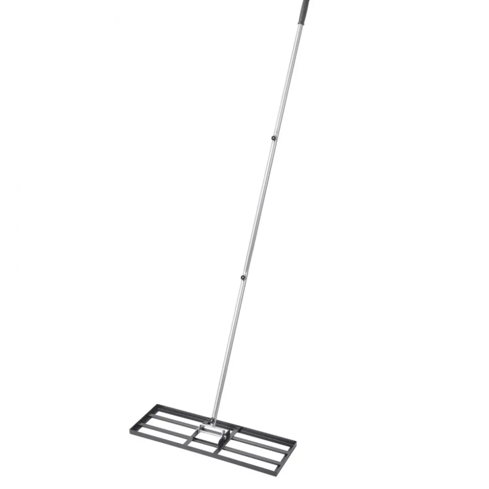 VEVOR Lawn Leveling Rake, Lawn Leveler with 83.9 in Handle, 30x10 in Ground Plate, Rust-Resistant Carbon Steel Soil Leveler, 3 Heights Adjustable, Effort Saving Lawn Leveling Tool for Yard Golf Court