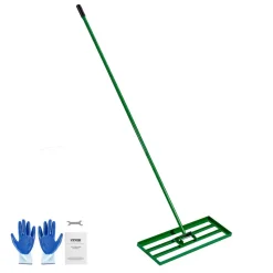 VEVOR Lawn Leveling Rake, 30"x10" Level Lawn Tool, Heavy-duty Lawn Leveler with 78" Steel Extended Handle, Yard Leveling Rake Suit for Garden, Golf Lawn, Farm
