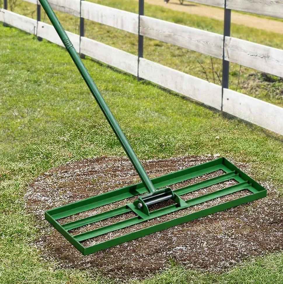 VEVOR Lawn Leveling Rake, 30"x10" Level Lawn Tool, Heavy-duty Lawn Leveler with 78" Steel Extended Handle, Yard Leveling Rake Suit for Garden, Golf Lawn, Farm