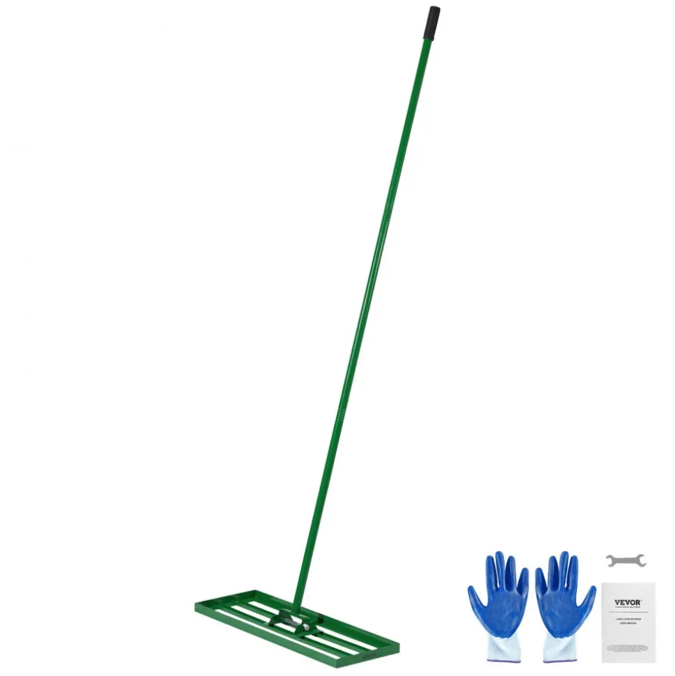 VEVOR Lawn Leveling Rake, 30"x10" Level Lawn Tool, Heavy-duty Lawn Leveler with 78" Steel Extended Handle, Yard Leveling Rake Suit for Garden, Golf Lawn, Farm