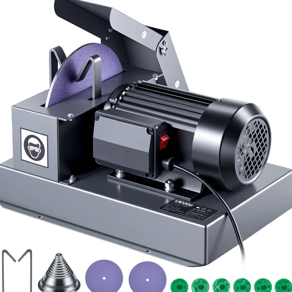 VEVOR Lawn Mower Blade Sharpener, 1HP Lawnmower Blades Grinder with 9" Ceramic Grinding Wheel, Grit Collector & Balancer, 30°/40° Blade Sharpening Machine for High Lift, Low Lift, Gator & Flat Blades