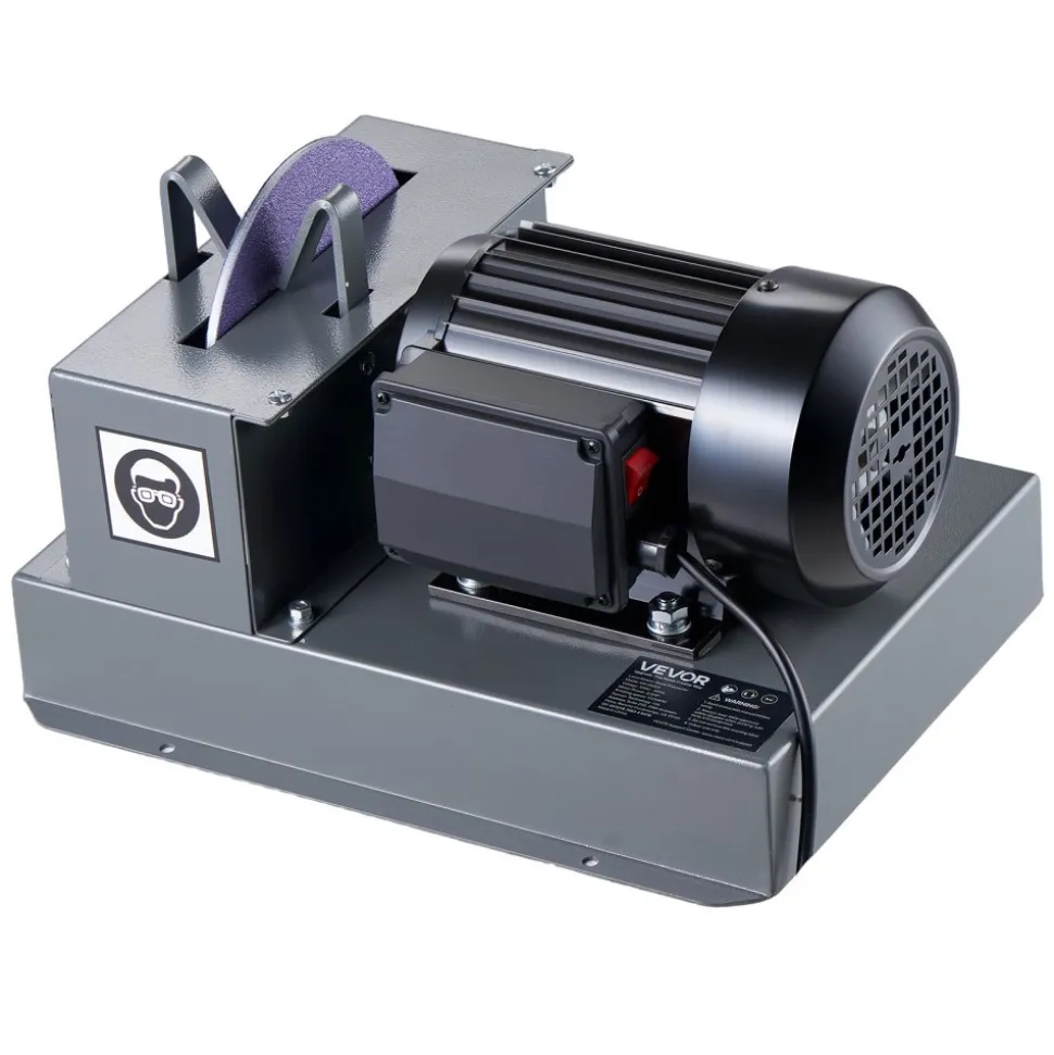 VEVOR Lawn Mower Blade Sharpener, 1/2HP Lawnmower Blades Grinder with 7" Flap Wheel & 9" Ceramic Grinding Wheel, 30° or 40° Blade Sharpening Machine for High Lift, Low Lift, Gator & Flat Blades