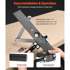 VEVOR Lawn Mower Blade Sharpener and Balancer, 15° - 45° Adjustable Lawnmower Blade Sharpening Tool with 4 Adapter Pins, Ball Bearings & 25mm Enlarged Handle, Compatible with Most Angle Grinders