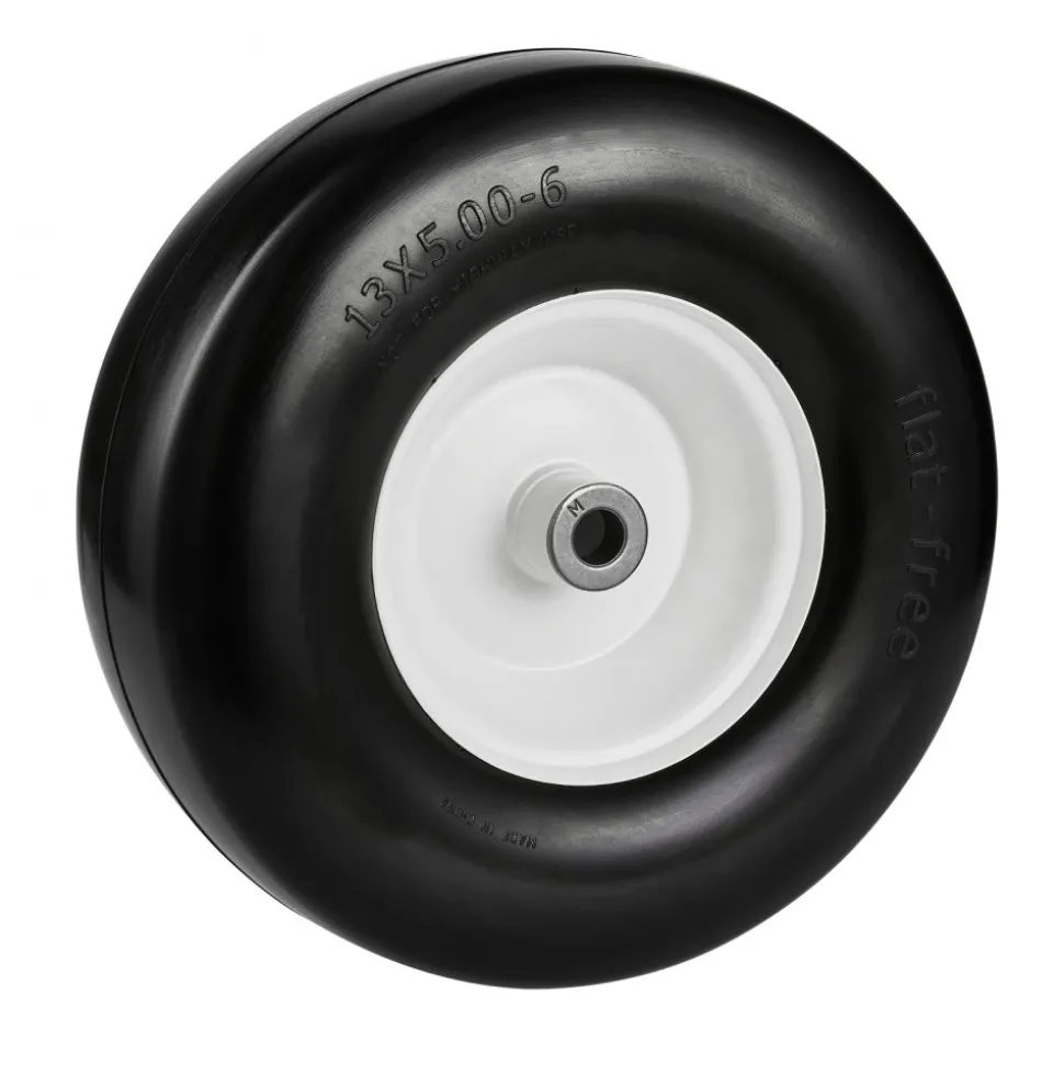 VEVOR Lawn Mower Tires with Rim, 13x5-6" Tubeless Tractor Tires, 2-Pack Tire and Wheel Assembly, Flat-free PU Tires, 3.25"-5.9" Centered Hub, 3/4" Bushing Size, 20 PCS Adapter for Lawn Mowers Tractors