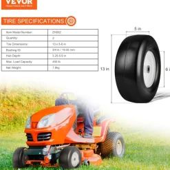 VEVOR Lawn Mower Tires with Rim, 13x5-6