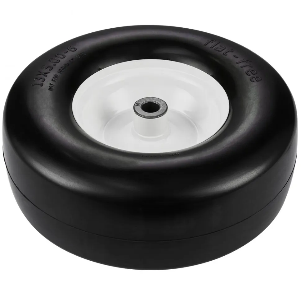 VEVOR Lawn Mower Tires with Rim, 13x5-6" Tubeless Tractor Tires, 2-Pack Tire and Wheel Assembly, Flat-free PU Tires, 3.25"-5.9" Centered Hub, 3/4" Bushing Size, 20 PCS Adapter for Lawn Mowers Tractors