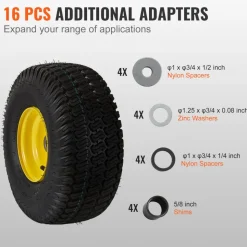 VEVOR Lawn Mower Tires with Rim, 15x6-6