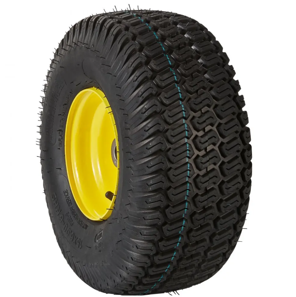 VEVOR Lawn Mower Tires with Rim, 15x6-6" Tubeless Tractor Tires, 2-Pack Tire and Wheel Assembly, S-Turf Pneumatic Tires, 3" Offset Hub, 3/4" Bushing Size, 16 PCS Adapters for Riding Mower Lawn Tractor