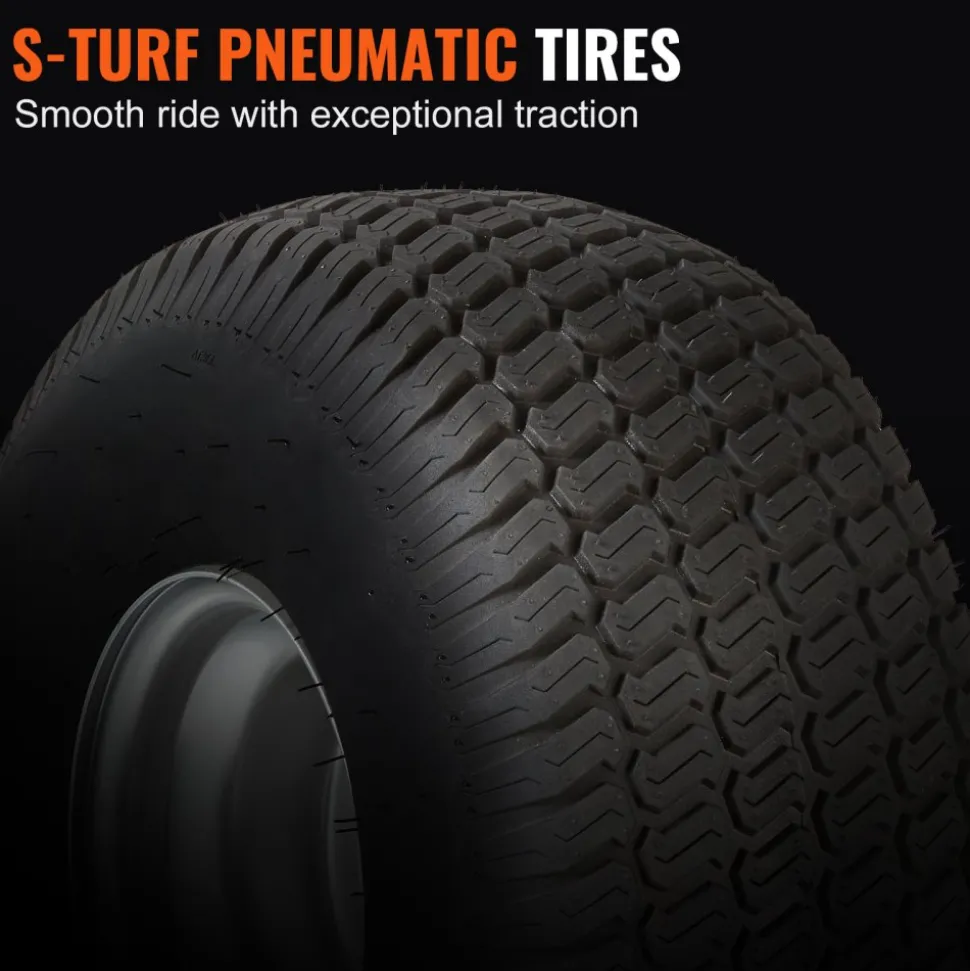 VEVOR Lawn Mower Tires with Rim, 20x8-8" Tubeless Tractor Tires, 2-Pack Tire and Wheel Assembly, S-Turf Pneumatic Tires with 3.5" Offset Hub and 3/4" Bushing Size, for Riding Mowers Lawn Tractors