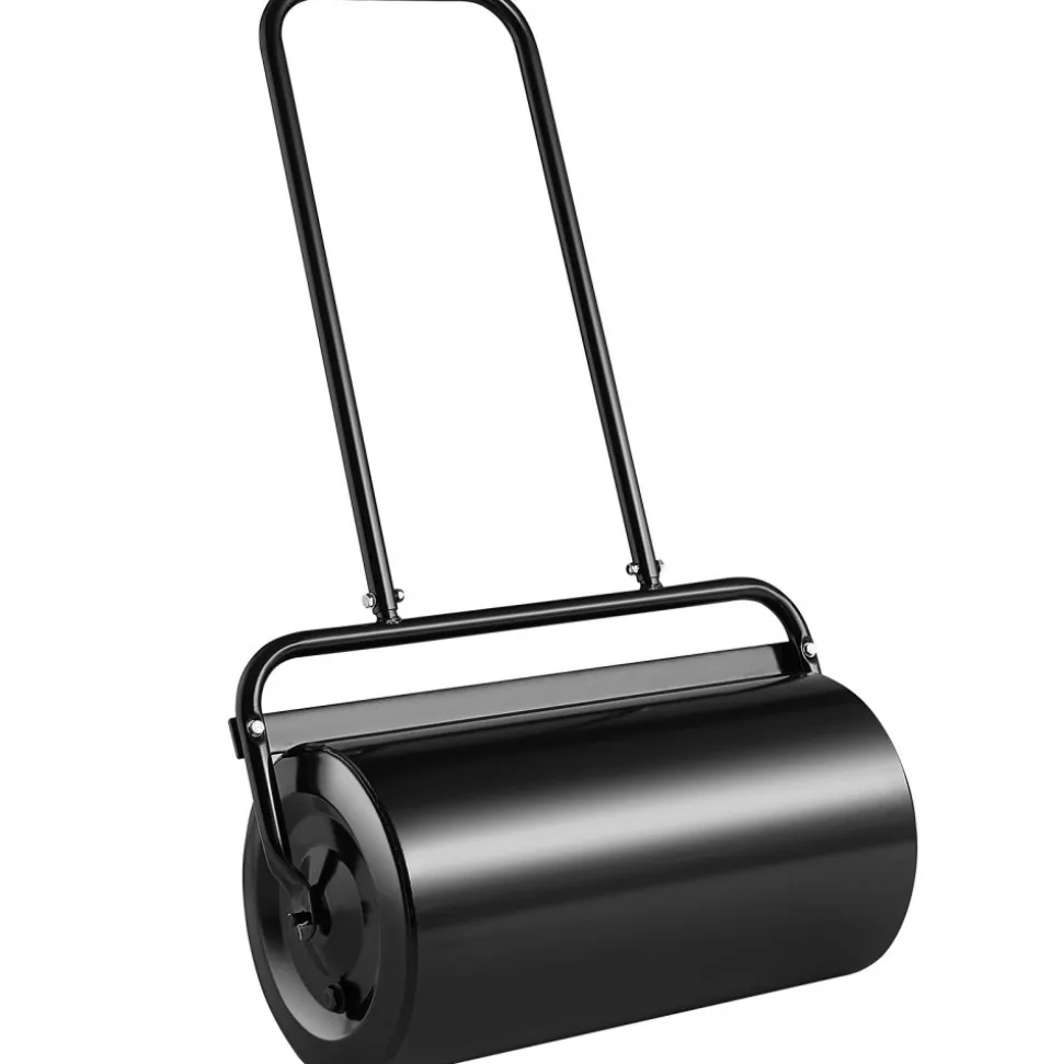 VEVOR Lawn Roller, 13 Gallon Sand/Water Filled Yard Roller, Steel Sod Roller with Easy-turn Plug and U-Shaped Ergonomic Handle for Convenient Push and Pull, for Lawn, Garden, Farm, Park, Black