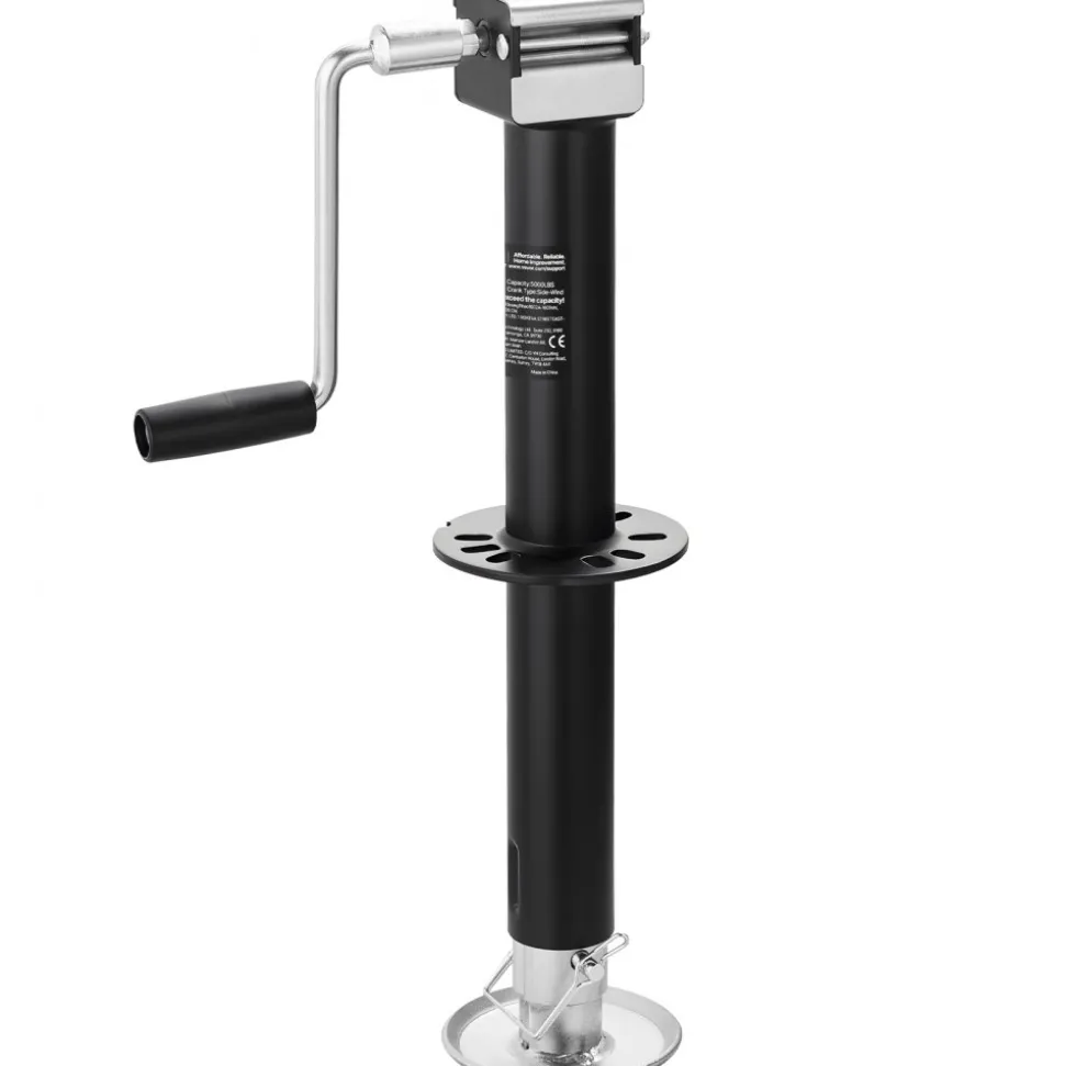 VEVOR 5000 lbs A-Frame Trailer Jack, 15-Inch Vertical Travel, Trailer Lift Jack with Adjustable 7-Level Drop Leg & Drill Socket, Cordless Drill Compatible, Suitable for RV, Utility, Yacht Trailers