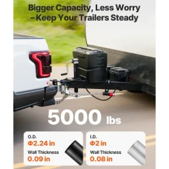 VEVOR 5000 lbs A-Frame Trailer Jack, 15-Inch Vertical Travel, Trailer Lift Jack with Adjustable 7-Level Drop Leg & Drill Socket, Cordless Drill Compatible, Suitable for RV, Utility, Yacht Trailers
