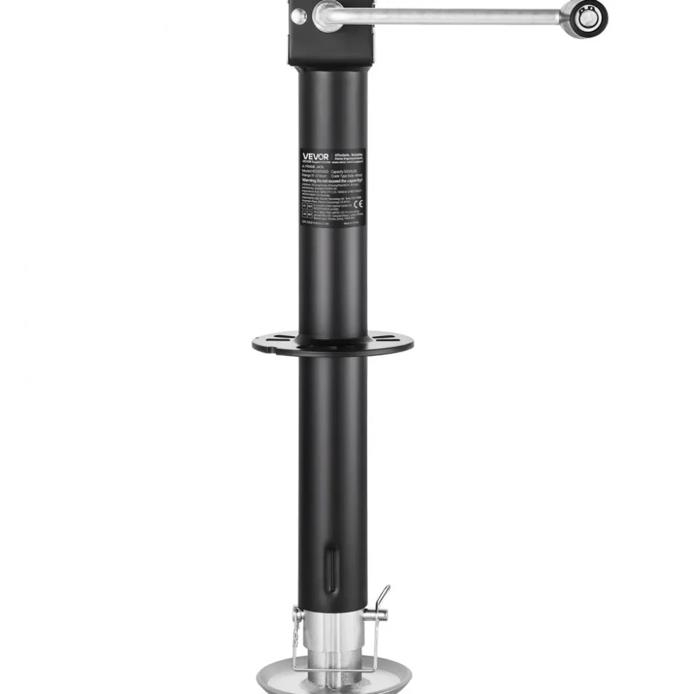 VEVOR 5000 lbs A-Frame Trailer Jack, 15-Inch Vertical Travel, Trailer Lift Jack with Adjustable 7-Level Drop Leg & Drill Socket, Cordless Drill Compatible, Suitable for RV, Utility, Yacht Trailers