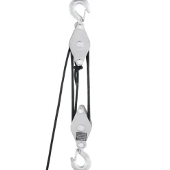 VEVOR 4400 lbs Breaking Strength 100 FT Rope Pulley Hoist, 5:1 Lifting Power Heavy Duty Pulley System with 2pcs Soft Loops, Metal Wheels Bearing Structure, Block and Tackle for Lifting Heavy Objects