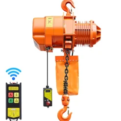 VEVOR 2200 lbs Electric Chain Hoist, 20 ft Lifting Height, 120V Single Phase Overhead Crane with 15 ft Wired Remote Control, G100 Chain Electric Lift Hoist for Factories, Warehouses, Garages
