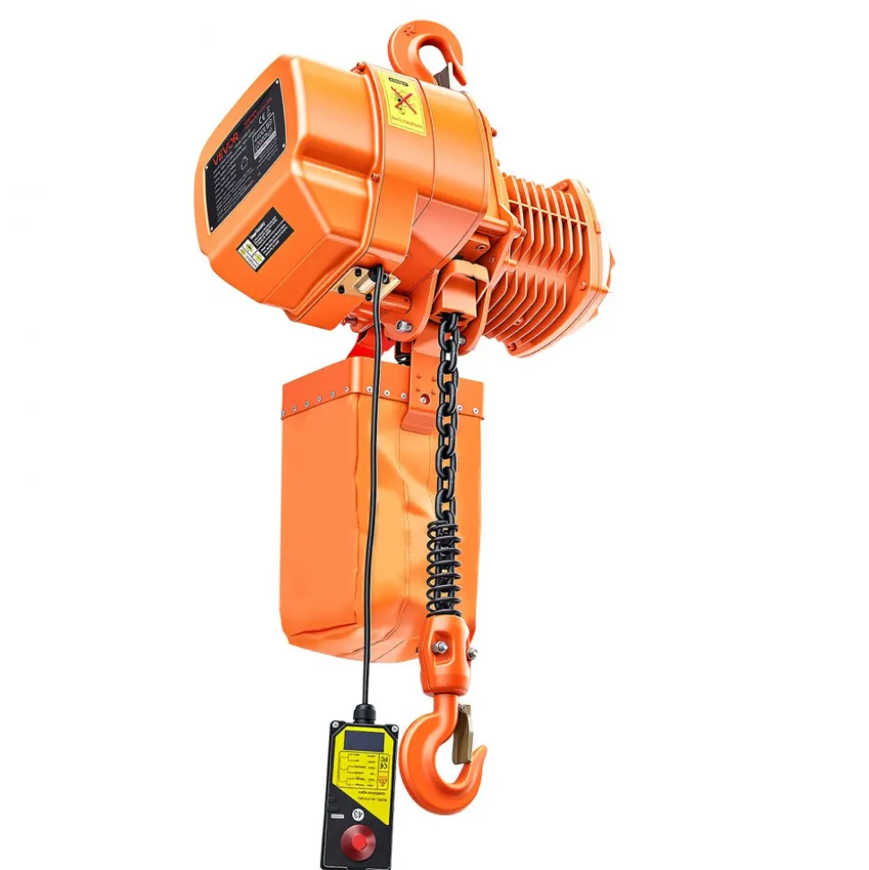 VEVOR 2200 lbs Electric Chain Hoist, 20 ft Lifting Height, 120V Single Phase Overhead Crane with 15 ft Wired Remote Control, G100 Chain Electric Lift Hoist for Factories, Warehouses, Garages