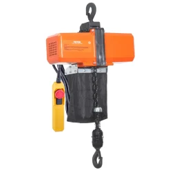 VEVOR 1100 lbs Electric Chain Hoist 15 FT Lifting Height, 120V Electric Hoist, Single Phase Overhead Crane with G100 Chain, 10 ft Wired Remote Control for Garage, Shop, Hotel, Home