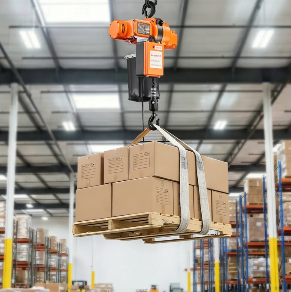 VEVOR 2200 lbs Electric Chain Hoist, 20 ft Lifting Height, Three-Phase Overhead Crane with 328 ft Wireless & 15 ft Wired Remote Control, Double G80 Chain Hoist for Factories, Warehouses, Garages