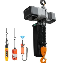 VEVOR 6000 lbs Electric Chain Hoist 30 ft Lift Three-Phase Overhead Crane, Double G100 Chain with 328 ft Wireless & 27 ft Wired Remote Control, 208-240V/440-480V, for Factories, Warehouses, Garages