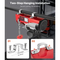 VEVOR 880lbs Electric Hoist with 14ft Wired Remote Control, 110V Electric Hoist Attic Lift 20-40 FT Lifting Height for Garage Attic Warehouse Factory