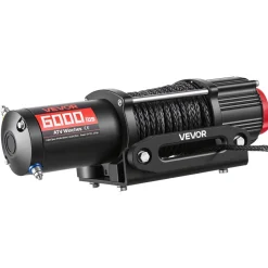 VEVOR 6000 lbs Electric Winch, 12V DC ATV/UTV Winch with Φ0.24 in x 49.2 ft Synthetic Rope, Wireless & Wired Remote Control, IP55 Waterproof, with Fairlead Mount Plate for Towing ATV UTV Off-Road