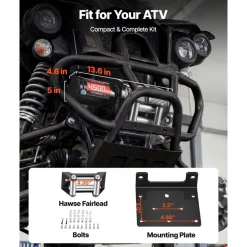VEVOR 4500 lbs Electric Winch, 12V DC ATV/UTV Winch with Φ0.24 in x 39.4 ft Steel Wire Rope, Wireless & Wired Remote Control, IP54 Waterproof, Roller Fairlead Mount Plate for Towing ATV UTV Off-Road