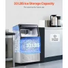 VEVOR 130lbs/24H Commercial Ice Maker Machine, 33lbs Storage Capacity Ice Maker with Drain Pump, 55 Ice Cubes in 15 Minutes, LED Digital Display Freestanding Self-Cleaning for Bar Office Restaurant