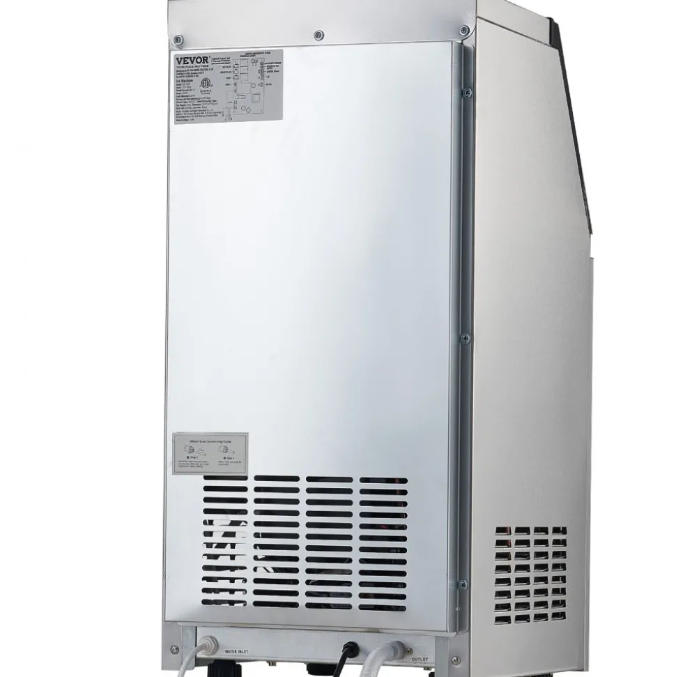VEVOR 80lbs/24H Commercial Ice Maker Machine, 28lbs Storage Capacity Ice Maker with Drain Pump, 36 Ice Cubes in 15 Minutes, LED Digital Display Freestanding Self-Cleaning for Bar Office Restaurant