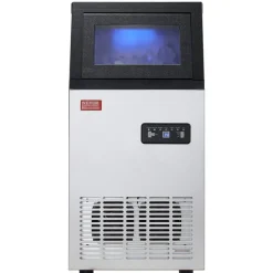 VEVOR 80lbs/24H Commercial Ice Maker Machine, 28lbs Storage Capacity Ice Maker with Drain Pump, 36 Ice Cubes in 15 Minutes, LED Digital Display Freestanding Self-Cleaning for Bar Office Restaurant