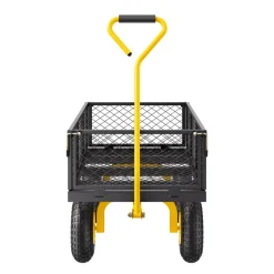 VEVOR 900 Lbs Heavy Duty Steel Garden Cart, Garden Wagon Cart on Wheels, Outdoor Metal Yard Utility Wagon Carts with 10