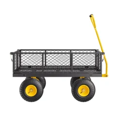 VEVOR 900 Lbs Heavy Duty Steel Garden Cart, Garden Wagon Cart on Wheels, Outdoor Metal Yard Utility Wagon Carts with 10