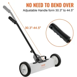 VEVOR 45Lbs Rolling Magnetic Sweeper with Wheels, Push-Type Magnetic Pick Up Sweeper, 18-inch Large Magnet Pickup Lawn Sweeper, Â Magnet with Telescoping Handle, Easy Cleanup of Workshop Garage Yard