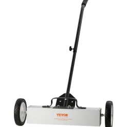 VEVOR 45Lbs Rolling Magnetic Sweeper with Wheels, Push-Type Magnetic Pick Up Sweeper, 18-inch Large Magnet Pickup Lawn Sweeper,  Magnet with Telescoping Handle, Easy Cleanup of Workshop Garage Yard