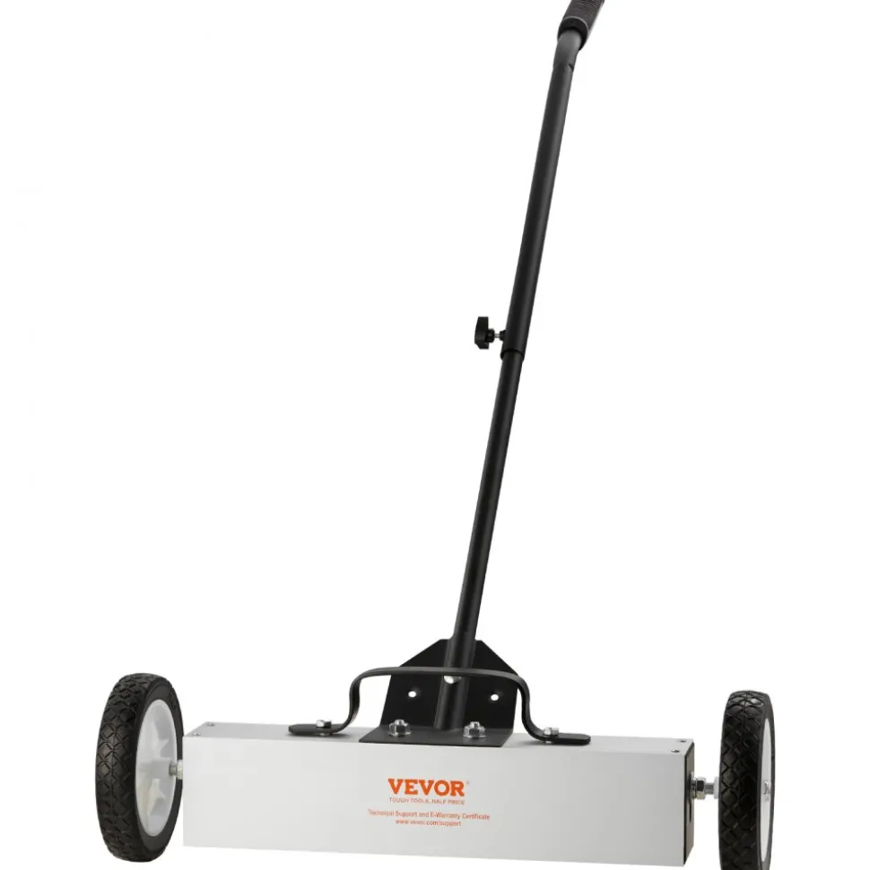 VEVOR 45Lbs Rolling Magnetic Sweeper with Wheels, Push-Type Magnetic Pick Up Sweeper, 18-inch Large Magnet Pickup Lawn Sweeper, Magnet with Telescoping Handle, Easy Cleanup of Workshop Garage Yard