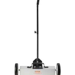 VEVOR 45Lbs Rolling Magnetic Sweeper with Wheels, Push-Type Magnetic Pick Up Sweeper, 18-inch Large Magnet Pickup Lawn Sweeper, Magnet with Telescoping Handle, Easy Cleanup of Workshop Garage Yard