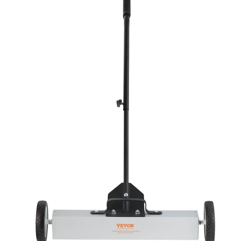 VEVOR 50Lbs Rolling Magnetic Sweeper with Wheels, Push-Type Magnetic Pick Up Sweeper, 24-inch Large Magnet Pickup Lawn Sweeper with Telescoping Handle, Easy Cleanup of Workshop Garage Yard