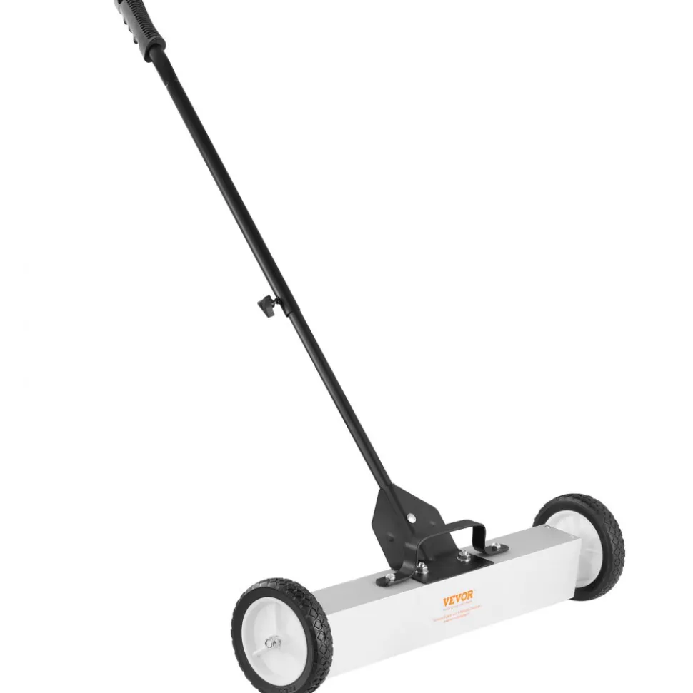 VEVOR 50Lbs Rolling Magnetic Sweeper with Wheels, Push-Type Magnetic Pick Up Sweeper, 24-inch Large Magnet Pickup Lawn Sweeper with Telescoping Handle, Easy Cleanup of Workshop Garage Yard