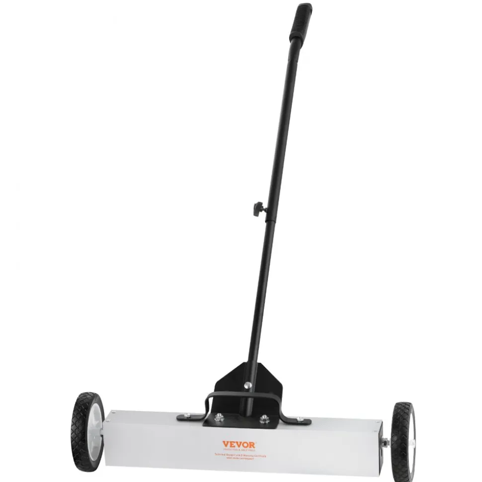 VEVOR 50Lbs Rolling Magnetic Sweeper with Wheels, Push-Type Magnetic Pick Up Sweeper, 24-inch Large Magnet Pickup Lawn Sweeper with Telescoping Handle, Easy Cleanup of Workshop Garage Yard