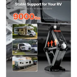 VEVOR 9000 lbs RV Scissor Jacks, 4-23.4 in RV Stabilizer Leveling Scissor Jacks, Set of 4, Heavy Duty Stabilizer Jack with Crank Handle, Socket and Bubble Levels, Not Easily Bent or Deformed