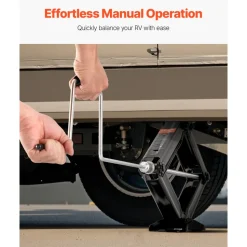 VEVOR 9000 lbs RV Scissor Jacks, 4-23.4 in RV Stabilizer Leveling Scissor Jacks, Set of 4, Heavy Duty Stabilizer Jack with Crank Handle, Socket and Bubble Levels, Not Easily Bent or Deformed