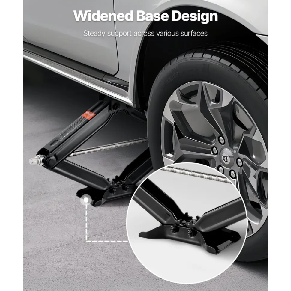 VEVOR 6500 lbs RV Scissor Jacks, 4-23.4 in RV Stabilizer Leveling Scissor Jacks, Set of 2, Heavy Duty Stabilizer Jack with Crank Handle, Socket and Bubble Levels, Not Easily Bent or Deformed