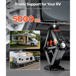 VEVOR 5000 lbs RV Scissor Jacks, 4-23.4 in RV Stabilizer Leveling Scissor Jacks, Set of 4, Heavy Duty Stabilizer Jack with Crank Handle, Socket and Bubble Levels, Not Easily Bent or Deformed